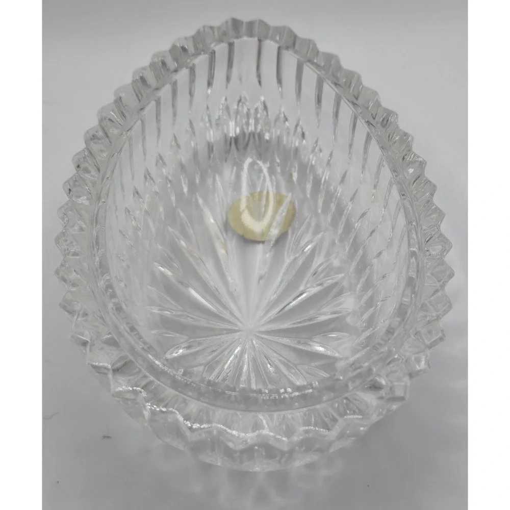 Gorham Chantilly Vintage Lead Crystal Egg Treasure Trinket Box  West Germany
